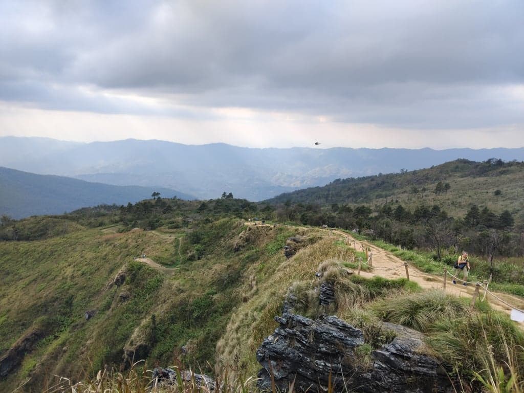 The panoramic view from Phu Chi Fa, Chiangrai at 1,628 meters altitude.
